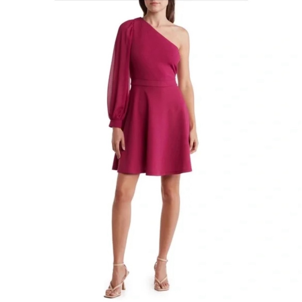 Love By Design Pink One-Shoulder A-Line Cocktail Dress